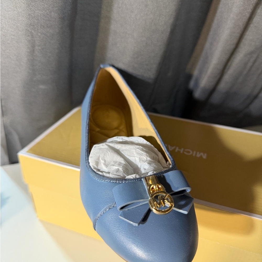 Michael Kors Gold Accent Blue Flats
